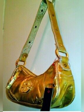 Vintage Rare Sexy Gold Red Shoulderbag Handbag Purse
